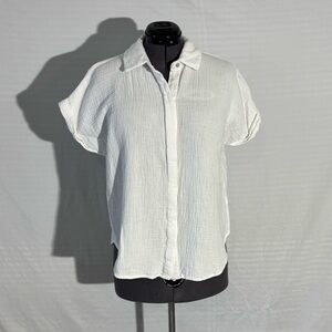 Lucky & Coco White Airy Gauze Top